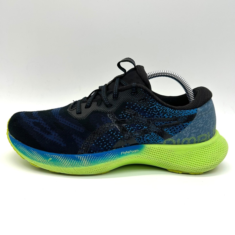 Asics GEL-Nimbus Lite 2 Shoes Mens 8.5 Black Blue Lime Green‎ Running Sneakers